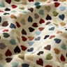 tessuto arredo gobelin Cuori sparsi – beige chiaro/petrolio,  thumbnail number 2