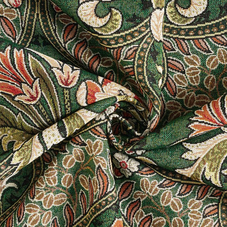 tessuto arredo gobelin Ornamenti floreali – verde/arancio chiaro, image number 3