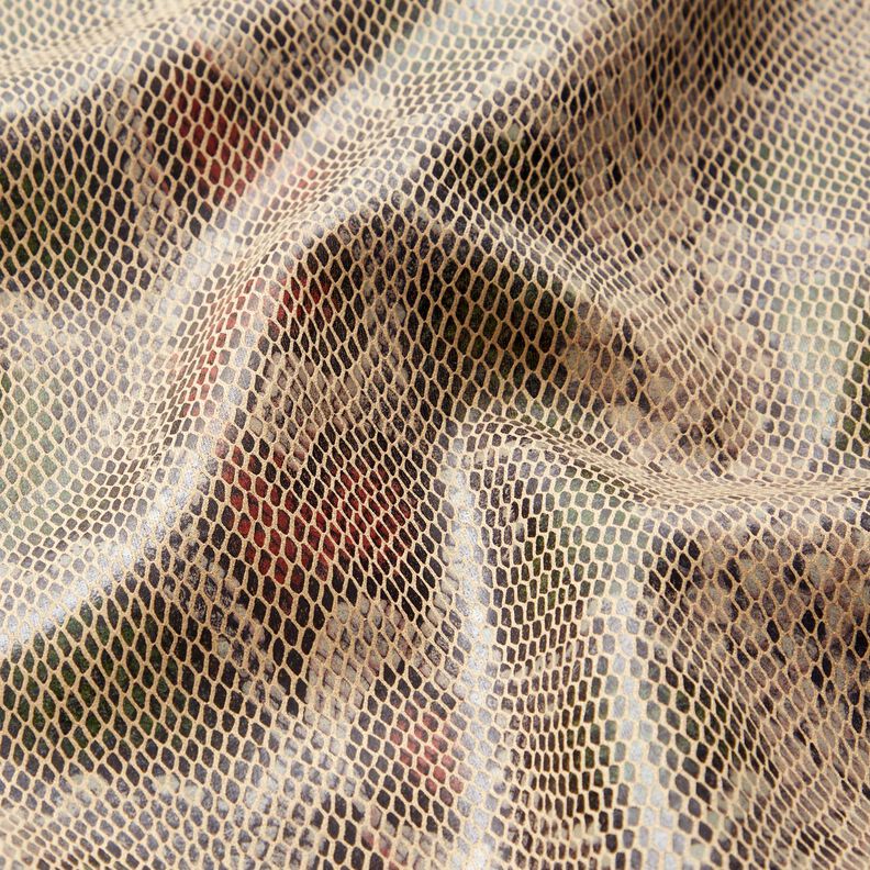 Finta pelle effetto serpente – beige/verde oliva scuro,  image number 2