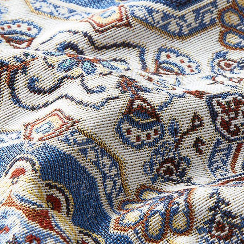 tessuto arredo gobelin Mandala orientale – blu/avorio, image number 2