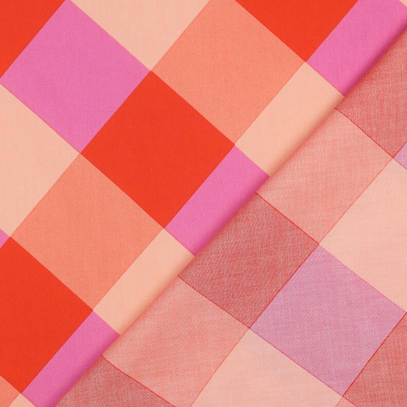 Satin di cotone Large Gingham | Nerida Hansen – corallo/rosa chiaro,  image number 4