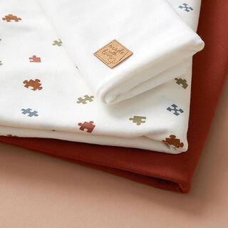 pacchetto di tessuti jersey pezzi del puzzle – bianco lana, 