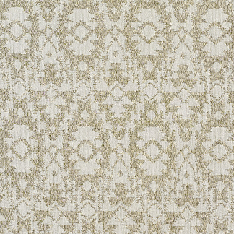 mussolina / tessuto doppio increspato Motivo azteco jacquard | by Poppy cachi chiaro/grigio nebbia,  image number 4