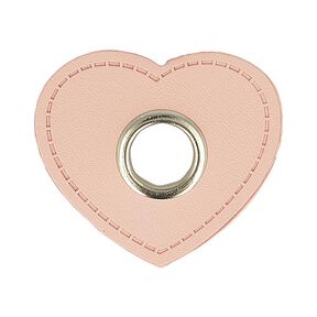 applicazione in similpelle con occhiello, cuore [ 4 pezzo/i ] – rosé, 