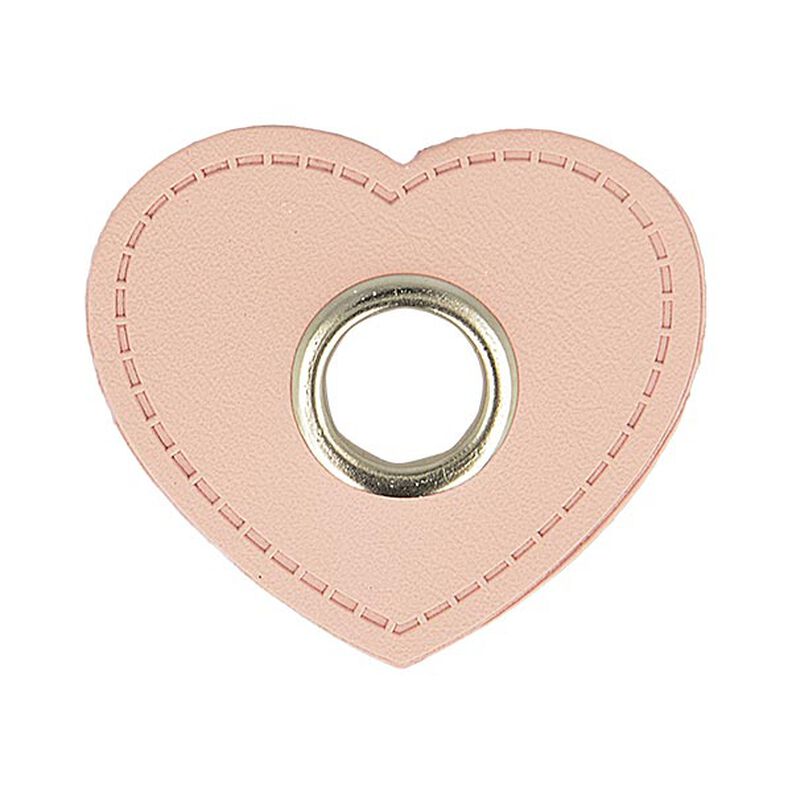 applicazione in similpelle con occhiello, cuore [ 4 pezzo/i ] – rosé,  image number 1
