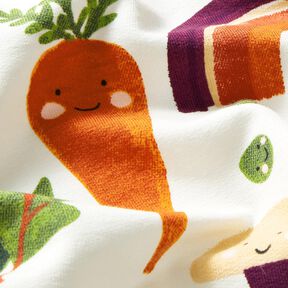 French terry, felpa estiva Verdure felici – avorio, 