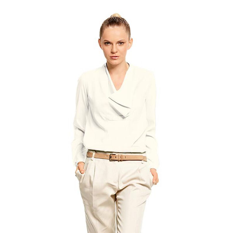 Georgette crêpe Moss – bianco lana,  image number 5