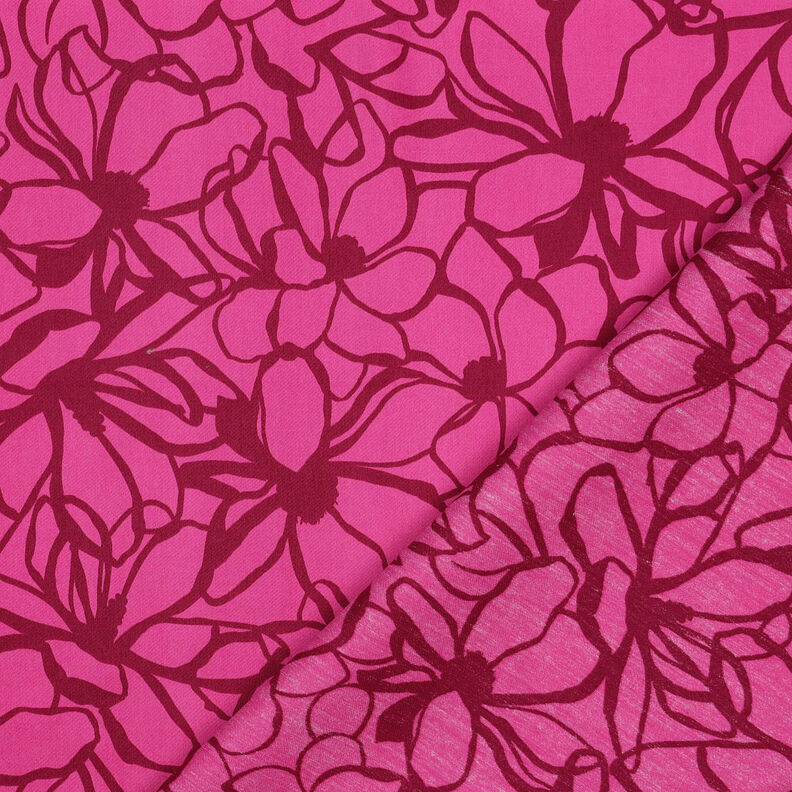 satin di cotone Magnolia | Nerida Hansen – rosa fucsia acceso/rosso scuro,  image number 4