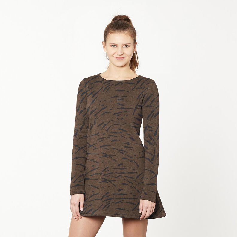 jersey romanit strisce astratte ruvide – marrone nerastro,  image number 6