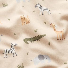jersey di cotone Animali della giungla felici – anacardo, 