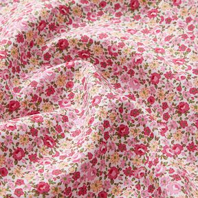 popeline di cotone Millefiori – bianco/rosa, 