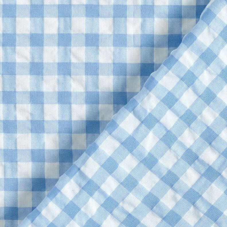 Seersucker a quadretti Vichy grandi – bianco/azzurro,  image number 4