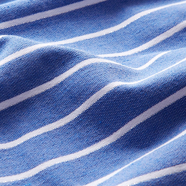 viscosa stretch con righe glitter – blu/bianco,  image number 2