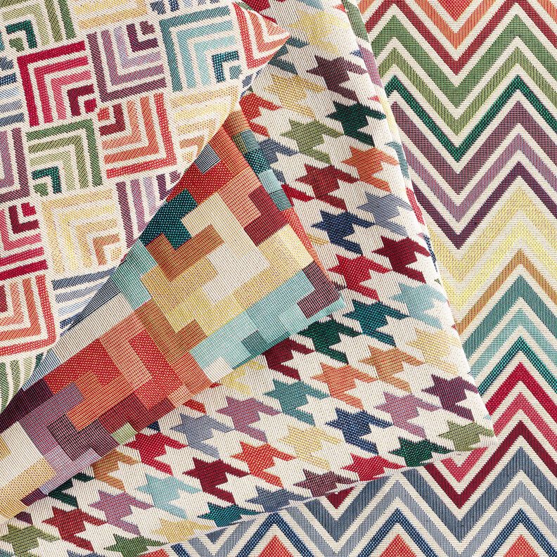 tessuto arredo gobelin Tetris – rosso carminio/verde,  image number 5