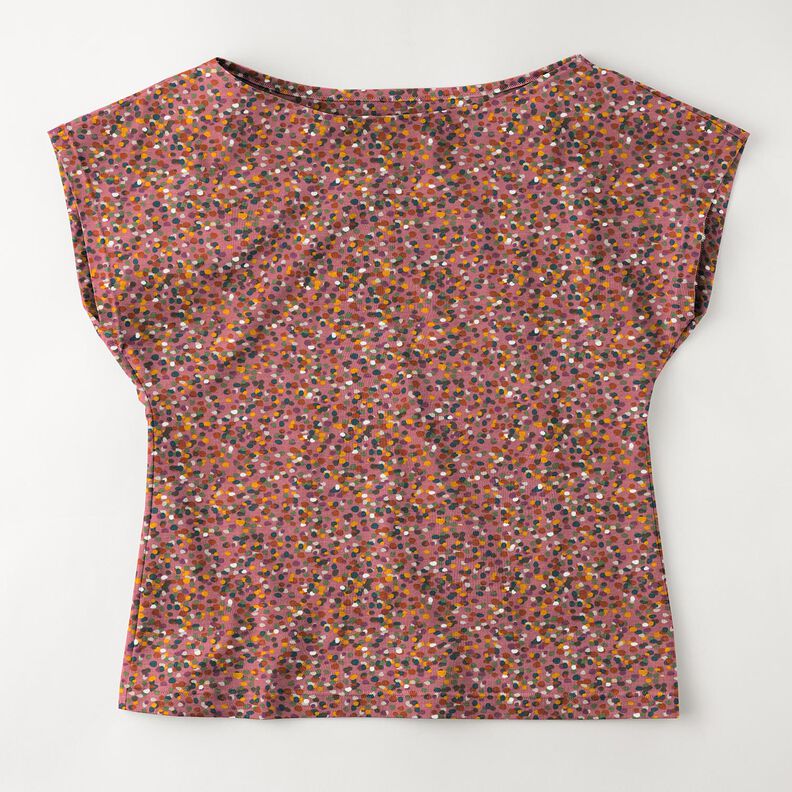 jersey di cotone Coriandoli colorati – malva/pino,  image number 5