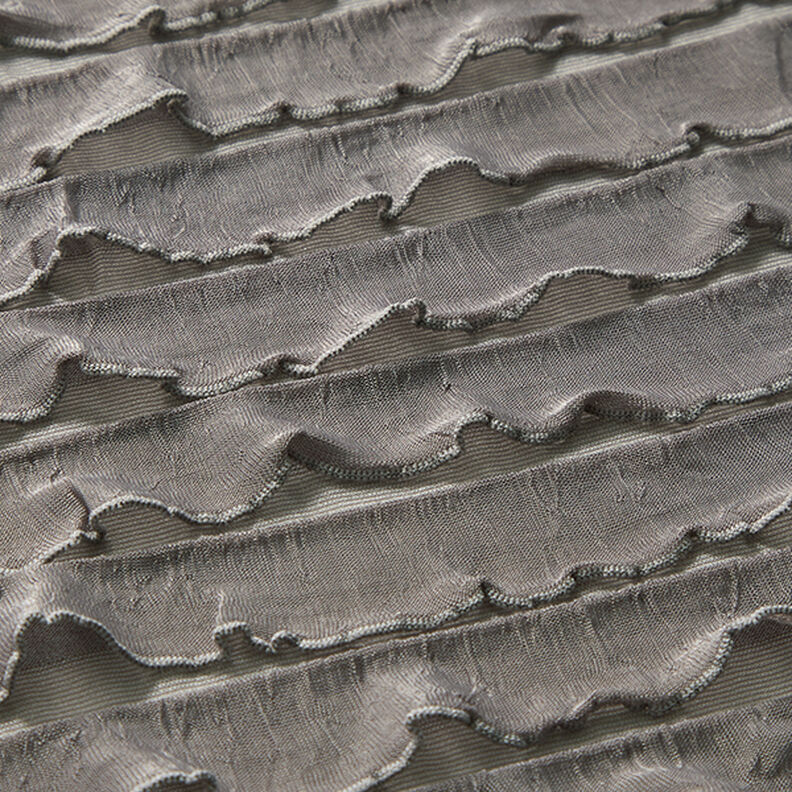 Jersey arricciato batik a righe orizzontali – talpa scuro,  image number 2