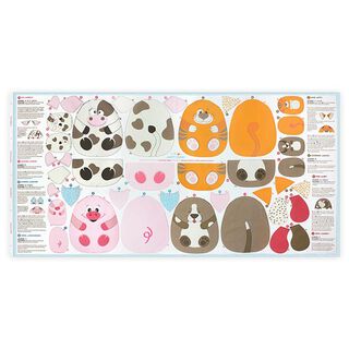 HAPPY FARM Cut & Sew, taglio di tessuto in cotone con animali della fattoria [ 80 x 155 cm ] |, 