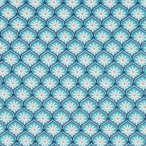 cotone rivestito mattonelle a fiori – azzurro/bianco, 
