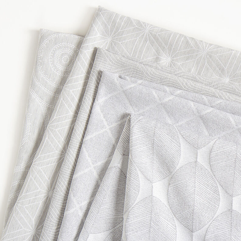 tessuto arredo jacquard, linee ondulate – grigio chiaro,  image number 5