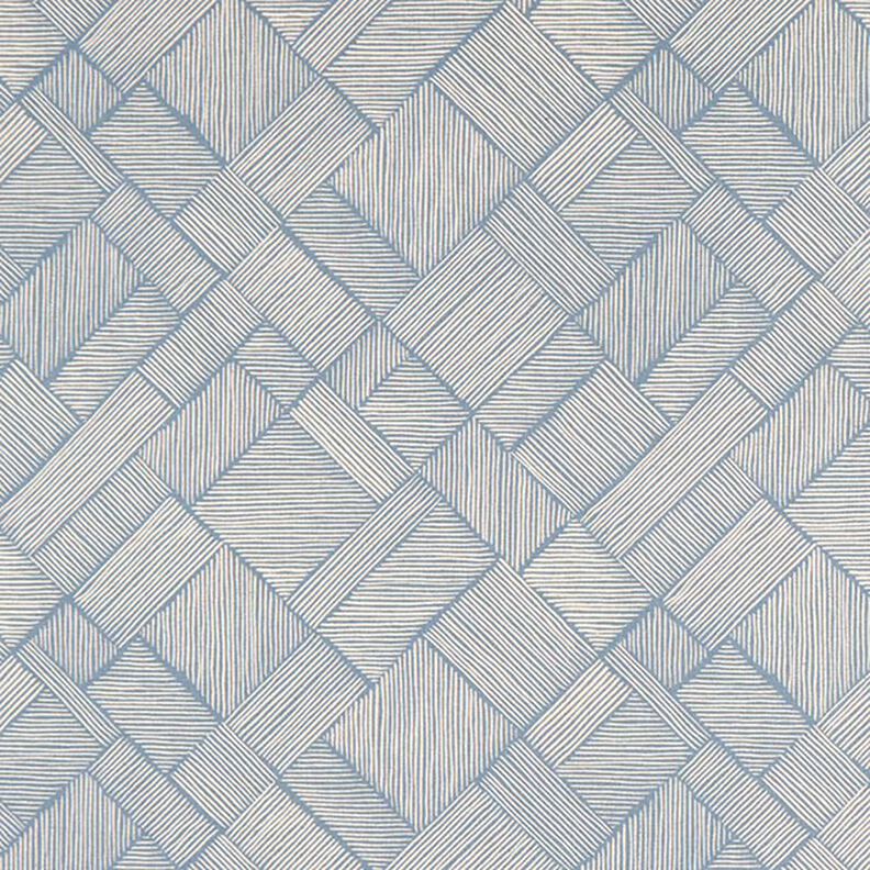 tessuto arredo mezzo panama Patchwork di linee – blu acciaio/naturale,  image number 1