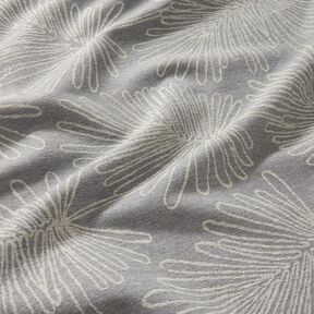 tessuto arredo Jacquard Contorni delle foglie – grigio, 