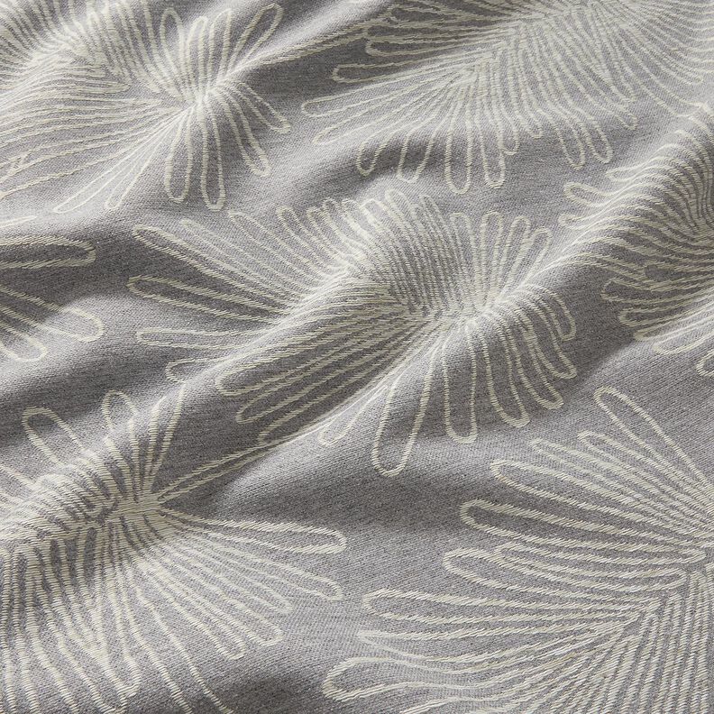 tessuto arredo Jacquard Contorni delle foglie – grigio, image number 2