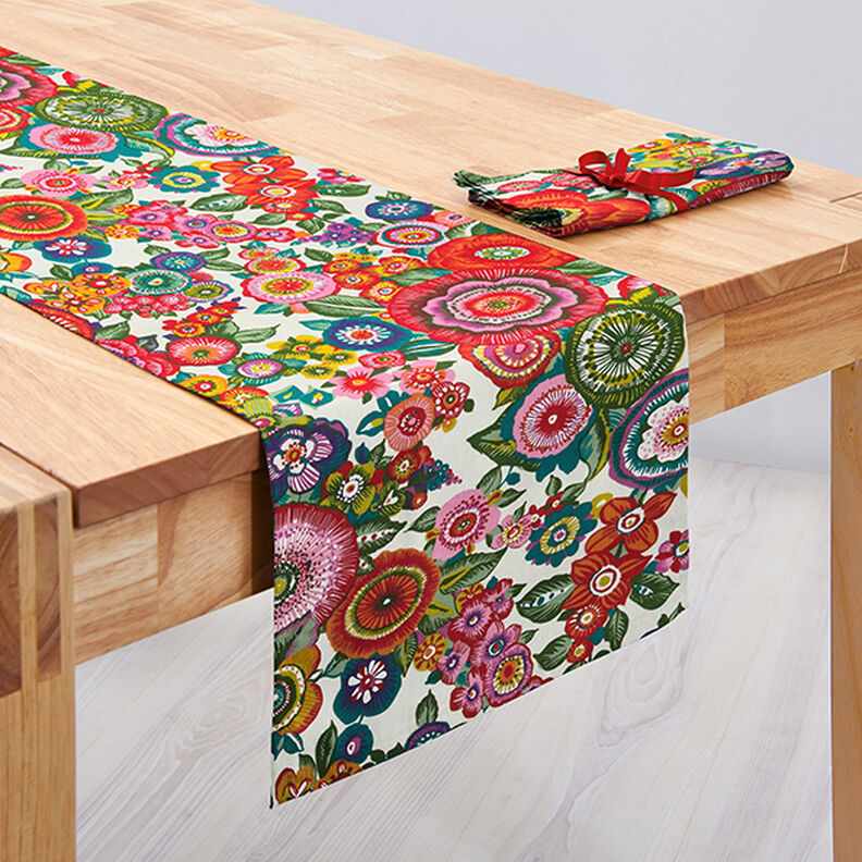 tessuto in cotone cretonne motivo floreale – rosso,  image number 9