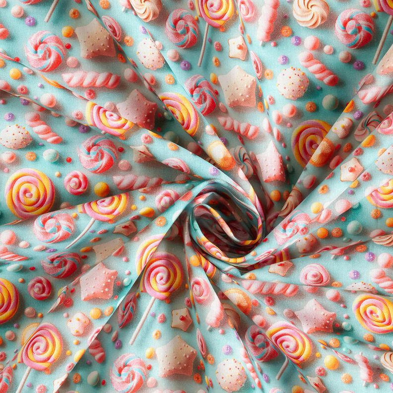 popeline di cotone dolciumi stampa digitale – eucalipto,  image number 3