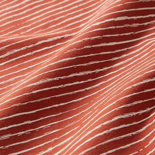 jersey di cotone, righe scarabocchiate – terracotta, 