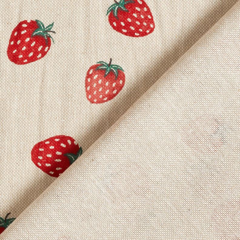 tessuto arredo mezzo panama Piccole fragole – rosso/naturale,  image number 4