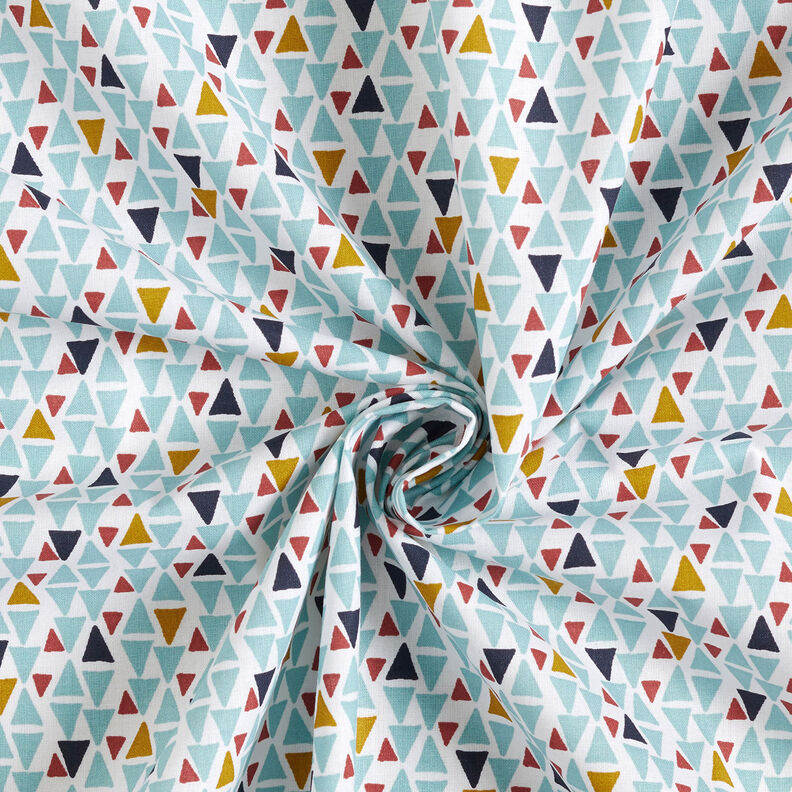 tessuto in cotone cretonne mini triangoli – azzurro/bianco,  image number 3