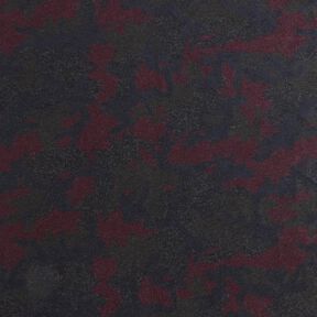 tessuto per cappotti misto lana Camouflage – nero/rosso merlot, 