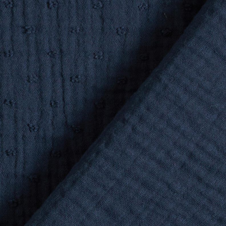 mussolina / tessuto doppio increspato dobby – blu marino, image number 4