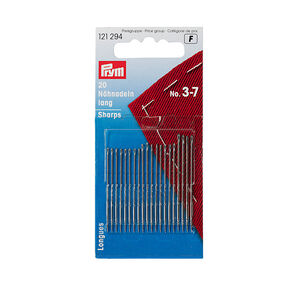 Aghi da cucito lunghi NM 3-7 [44 x 0,9 mm / 40 x 0,8 mm / 38 x 0,7 mm] | Prym, 