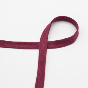 Cordoncino piatto Felpa cotone [15 mm] – rosso Bordeaux, 