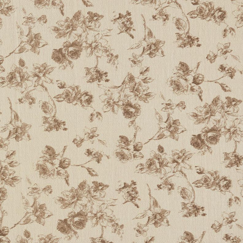 tessuto in cotone Rose antiche – tortora chiaro/duna, image number 1