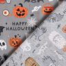 tessuto in cotone popeline Happy Halloween – grigio elefante/arancio chiaro,  thumbnail number 4