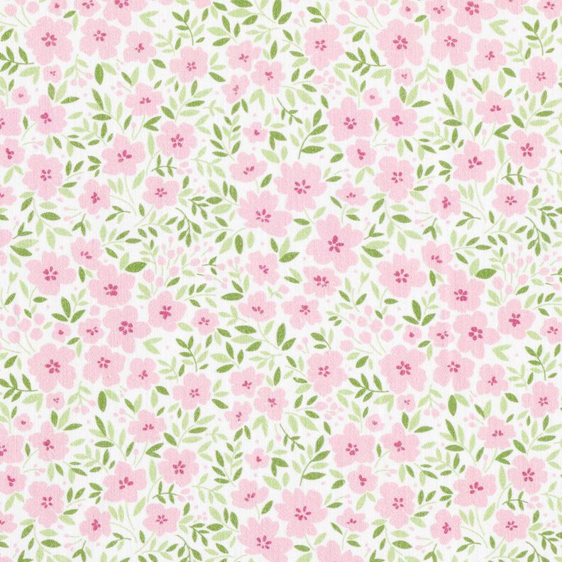 tessuto arredo satin di cotone Mare di fiori – rosa chiaro/bianco,  image number 1