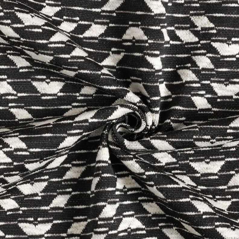 Tessuto jacquard con motivo geometrico lavorato – nero/bianco, image number 4