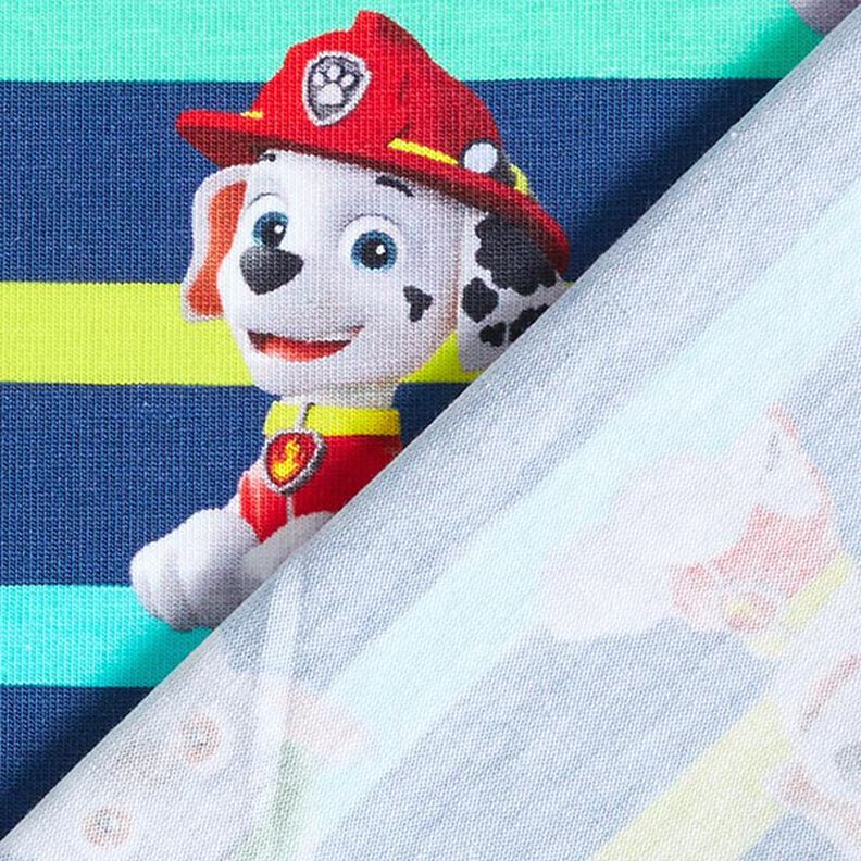 jersey di cotone Tessuto oggetto di licenza Paw Patrol, a strisce  | Viacom – blu marino,  image number 4