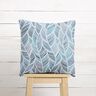 tessuto arredo mezzo panama motivo a foglie – blu,  thumbnail number 8