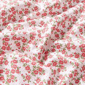 popeline di cotone Mare di boccioli – rosso/bianco, 