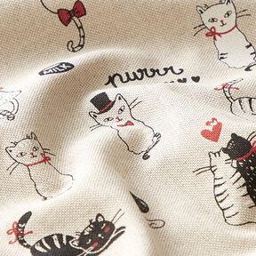 mezzo panama, effetto lino, Cats in love – naturale, 