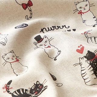 mezzo panama, effetto lino, Cats in love – naturale, 