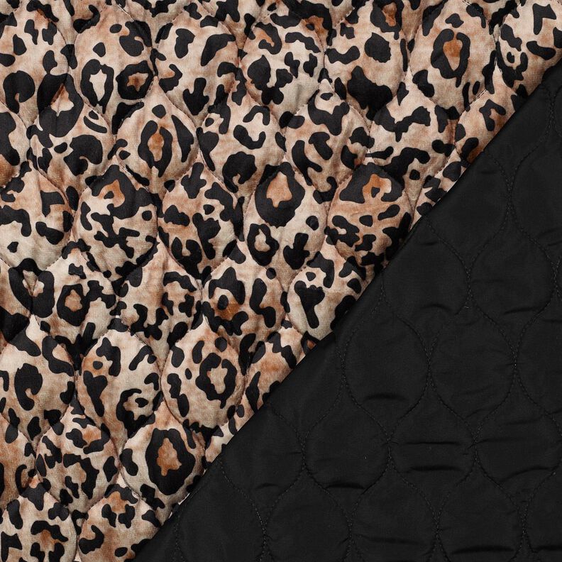 tessuto trapuntato Stampa digitale Leopardo – marrone chiaro/nero, image number 4