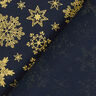 tessuto in cotone popeline Cristalli di neve – blu notte/oro,  thumbnail number 4