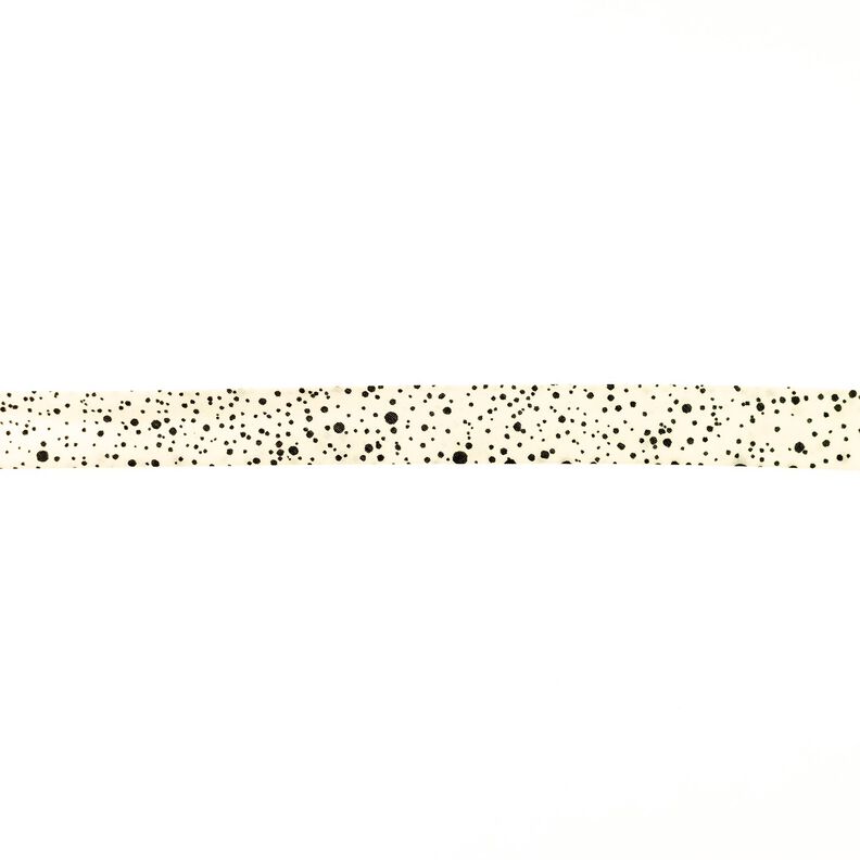 Nastro in sbieco macchie [20 mm] – bianco lana/nero,  image number 1