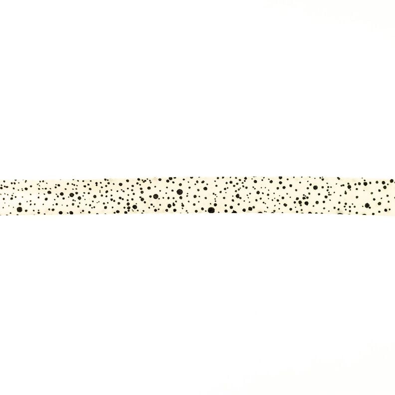Nastro in sbieco macchie [20 mm] – bianco lana/nero,  image number 1