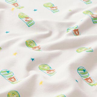 jersey di cotone piccolo orso in mongolfiera | PETIT CITRON – bianco lana, 