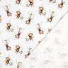 GOTS jersey di cotone scimmie nella giungla stampa digitale | Poppy Fabrics – bianco/marrone scuro,  thumbnail number 3